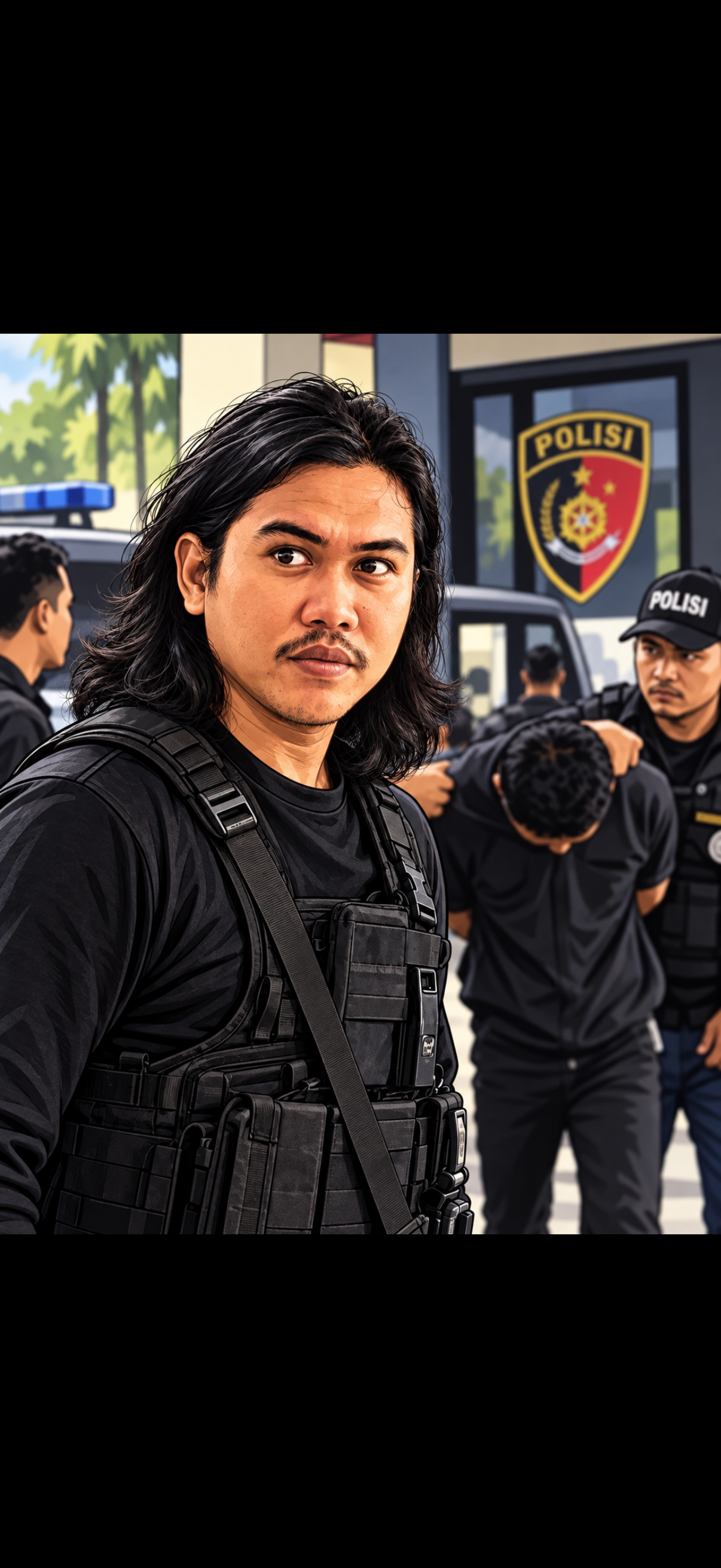 Personel Satreskrim Polresta Gowa saat melakukan rangkaian penangkapan dan pemeriksaan terhadap Satria alias Bambeng terkait dugaan pengeroyokan di Kecamatan Pallangga, Kabupaten Gowa.